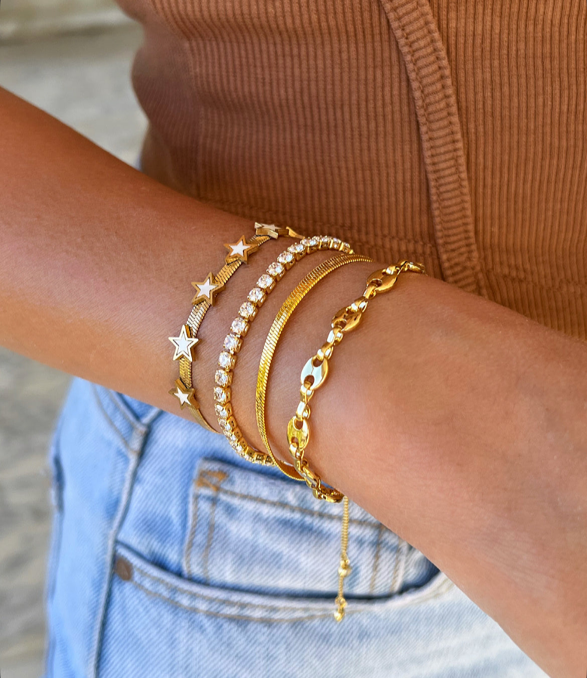 White Star Snake Bracelet