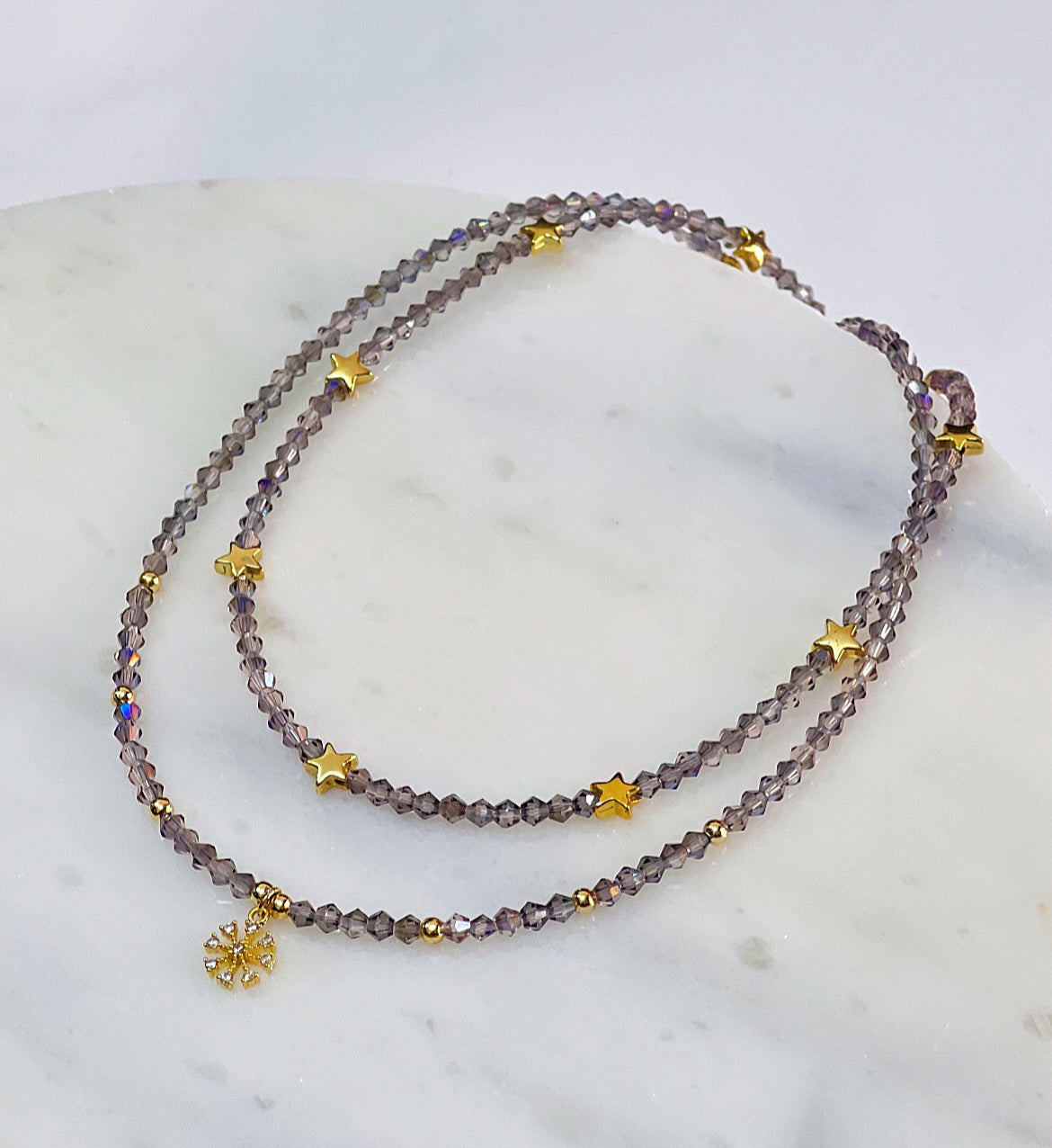 Light Purple Crystal Necklace Set