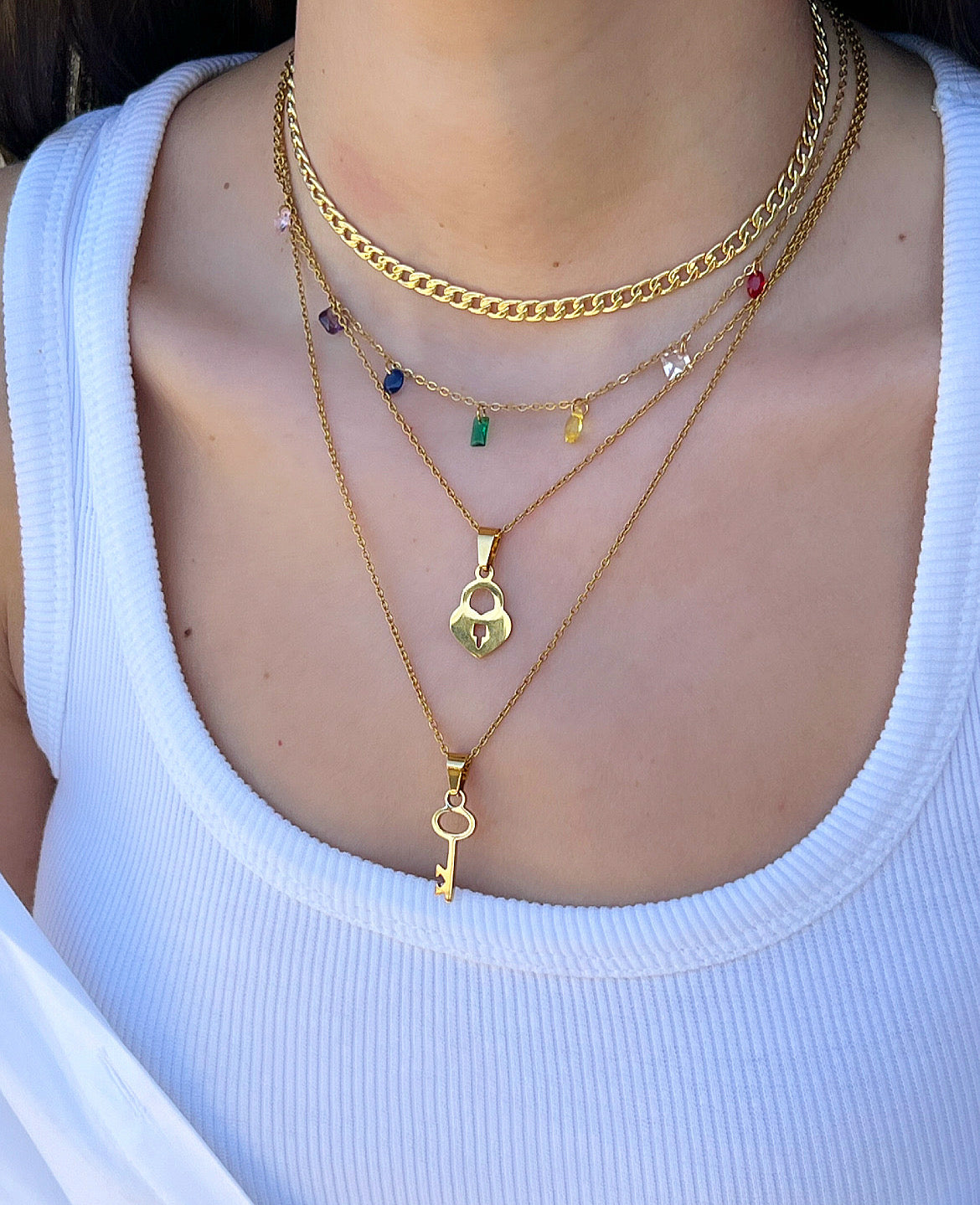 Stainless Steel Multicolored Necklace