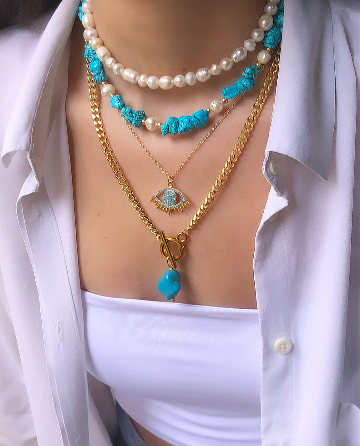 Turquoise Pearl Necklace