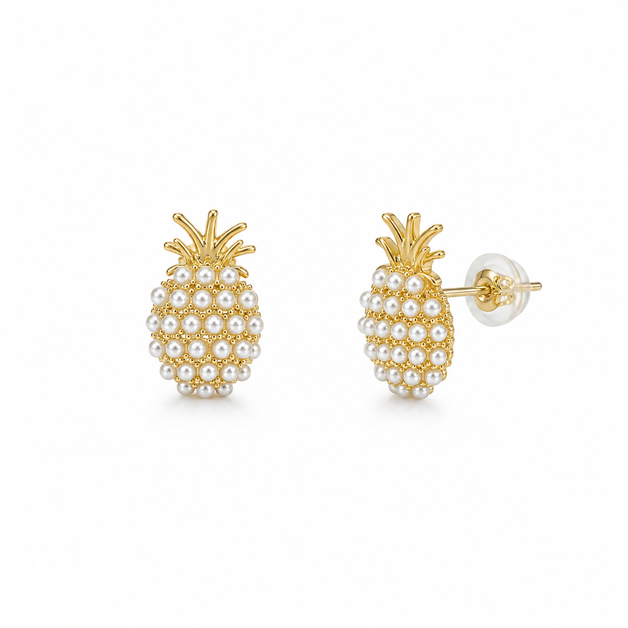 Pineapple Pearl Stud Earrings