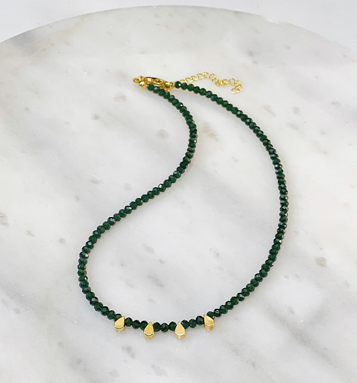 Dark Green Crystal Choker