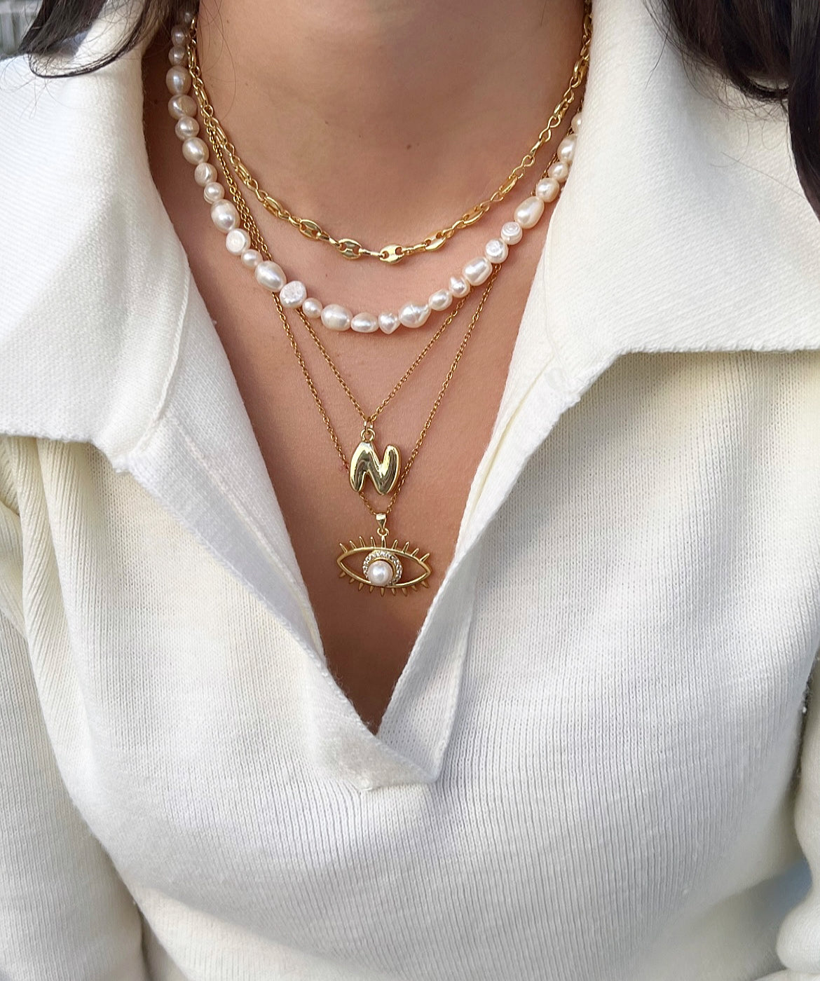 Eye Pearl Necklace