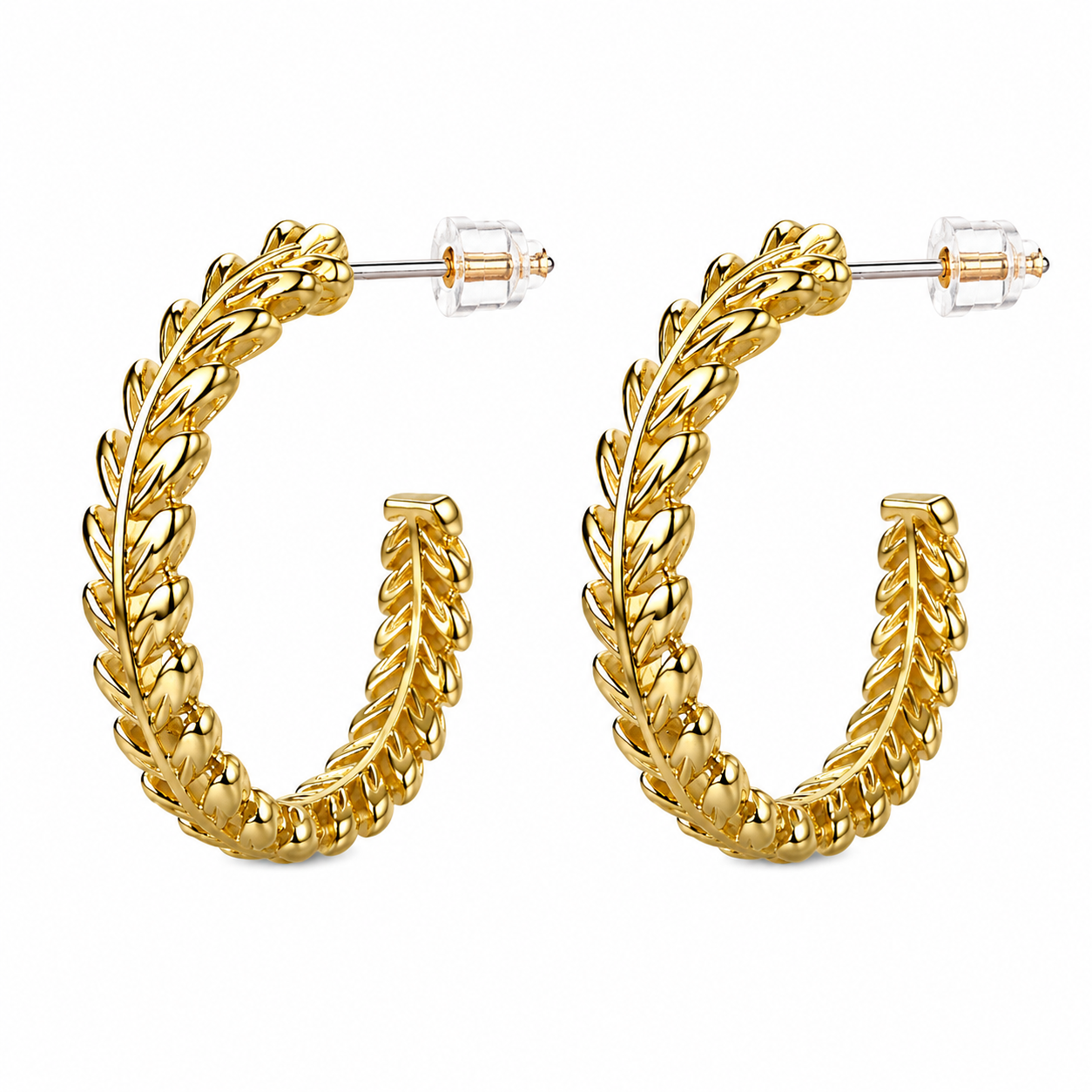 Leaf Hoop Earrings