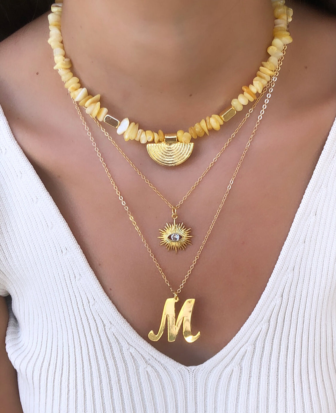 Yellow Stone Necklace