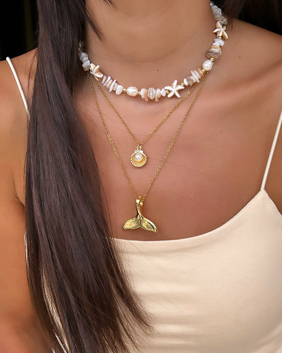 Beige Stone Necklace