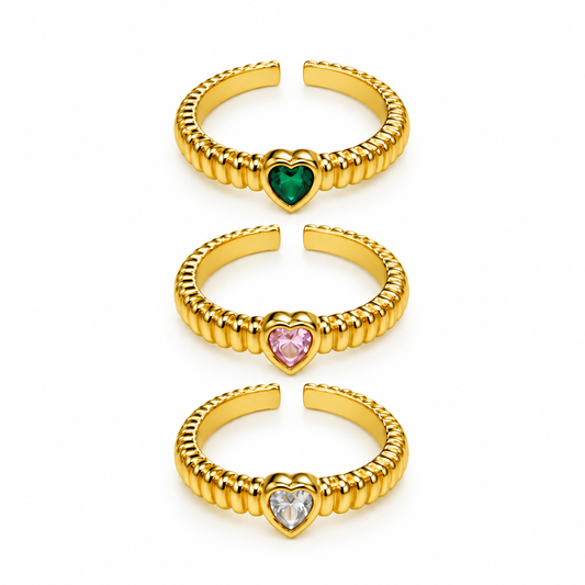 Bezel Heart Ring