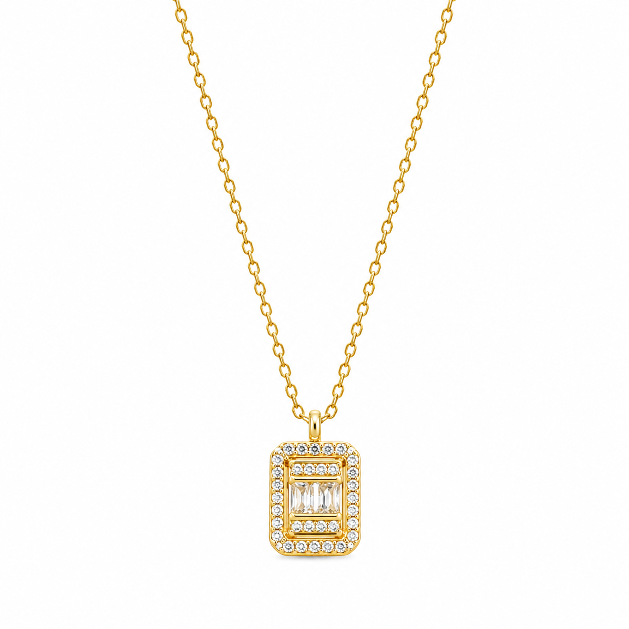 Baguette Frame Necklace