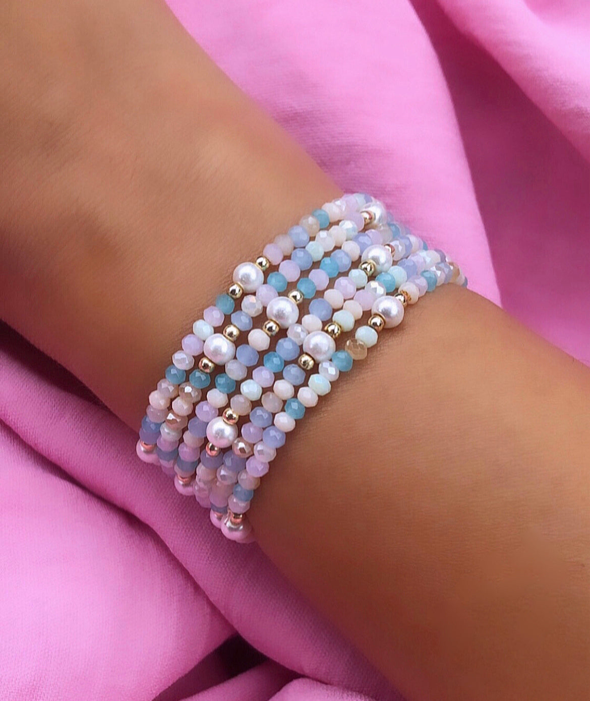 Pastel Crystals Bracelet Set