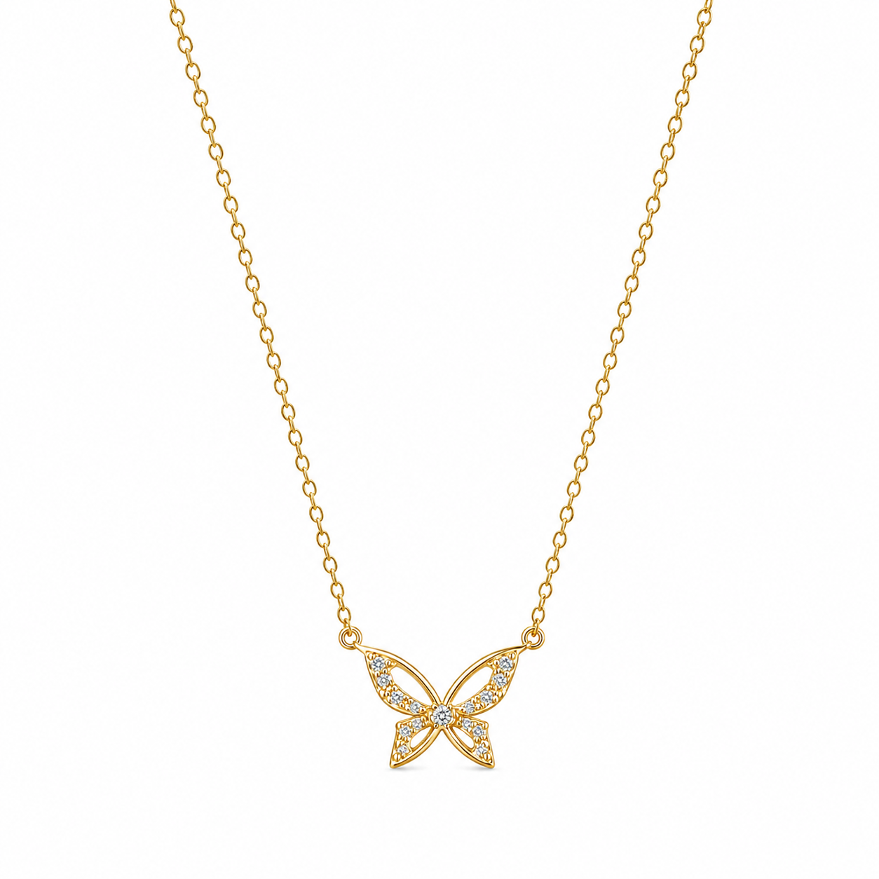Mini Butterfly Zircon Necklace