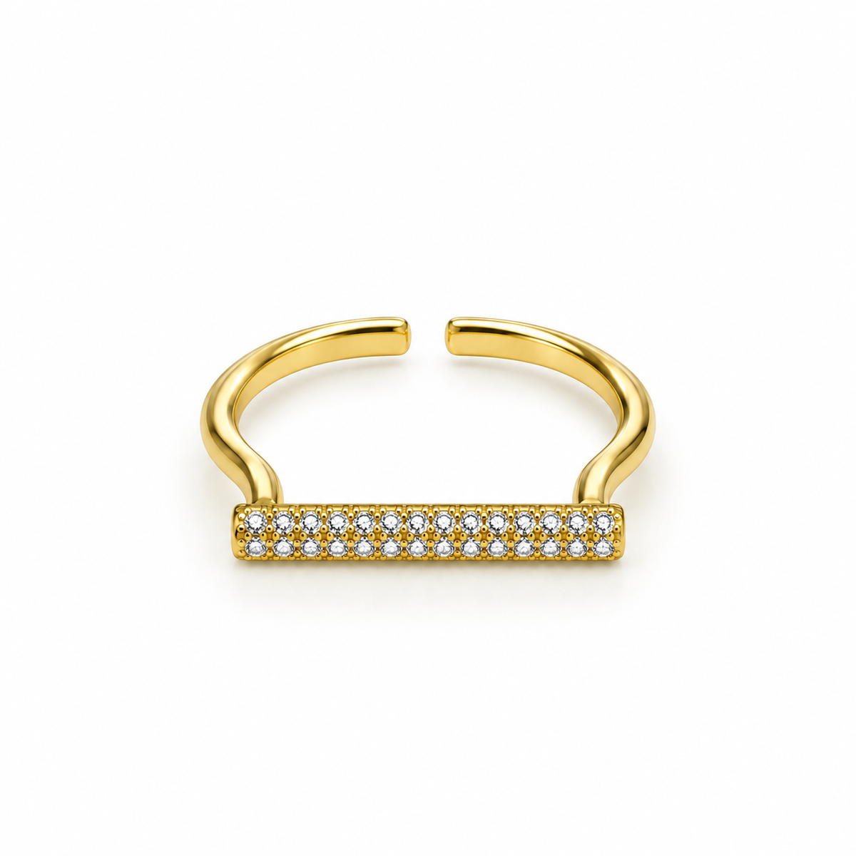 Horizontal Zircon Bar Ring