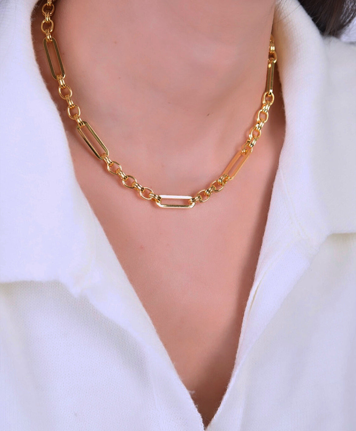 Gold Filled Paperclip Chain Necklace