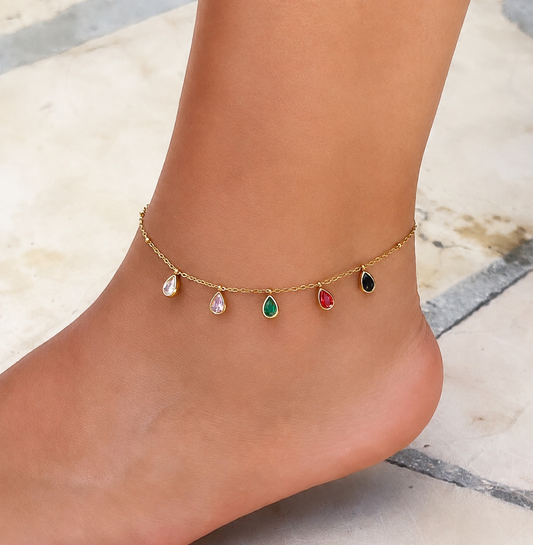 Teardrop Charm Anklet