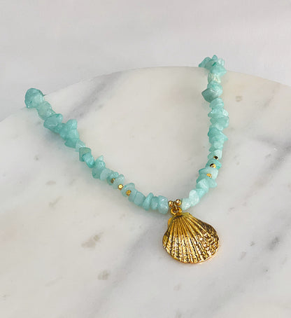 Aqua Blue Stone Necklace