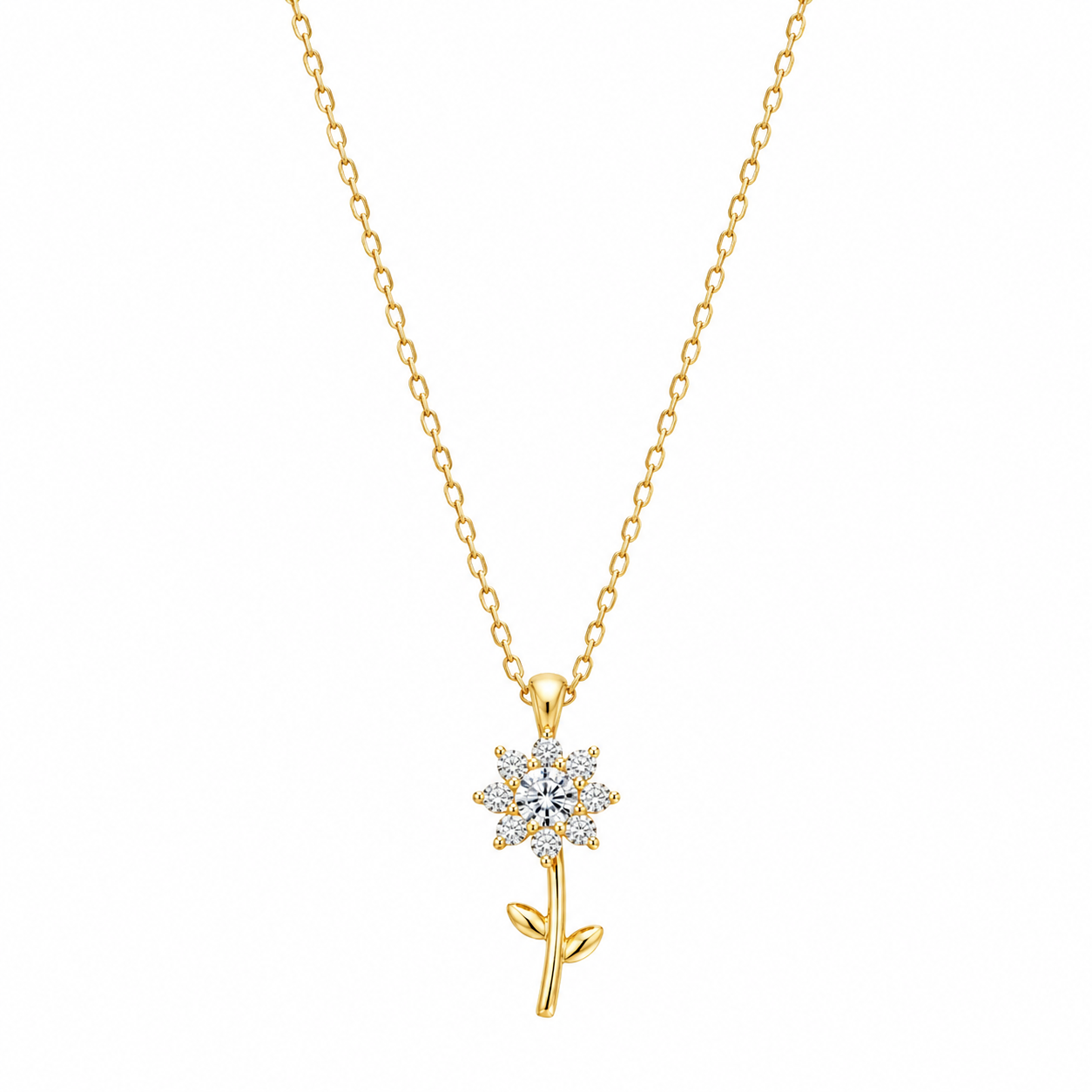 Flower Zircon Necklace