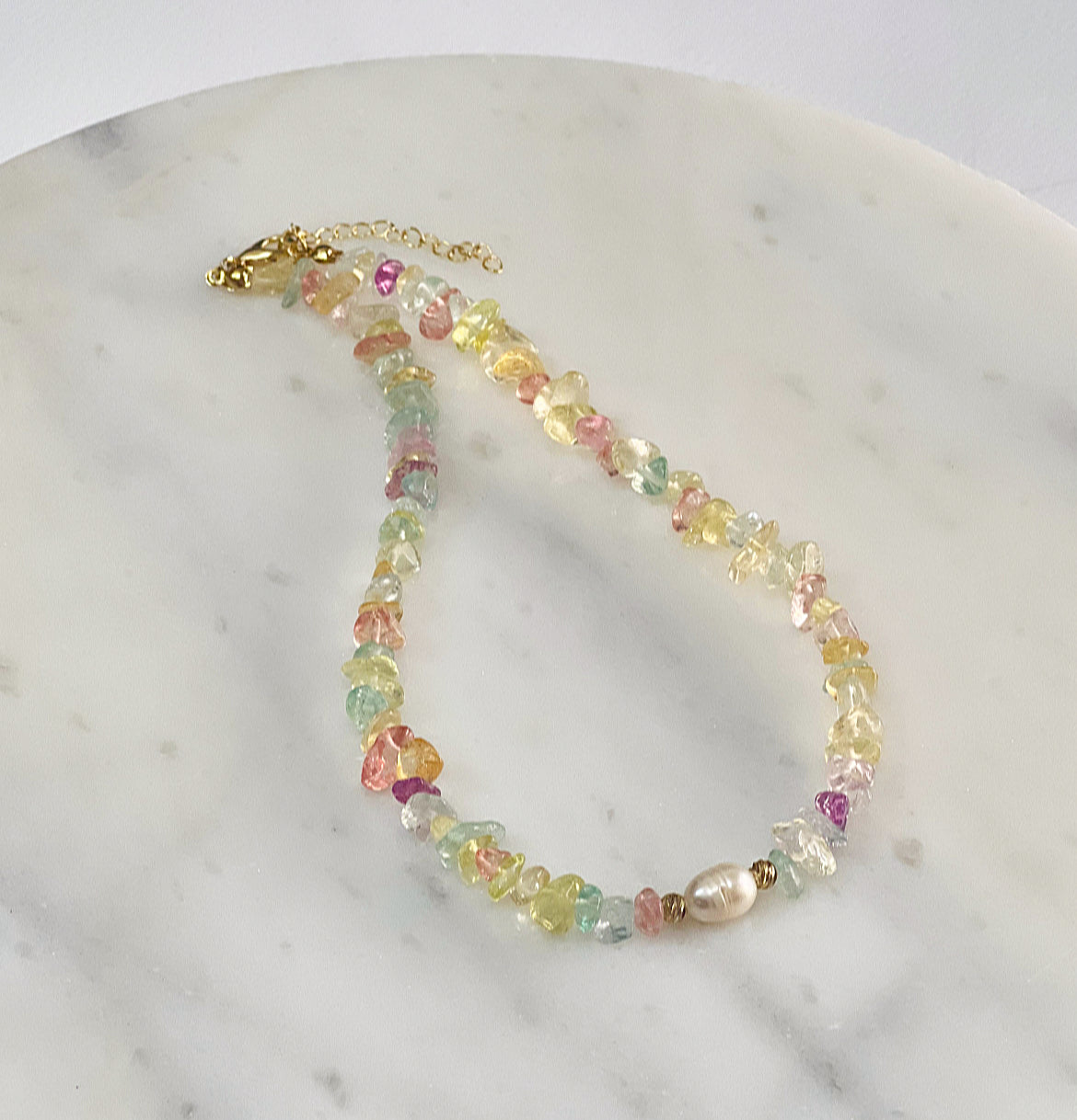 Pastel Colored Stone Necklace