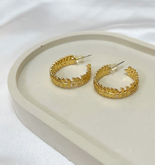 Leaf Hoop Earrings