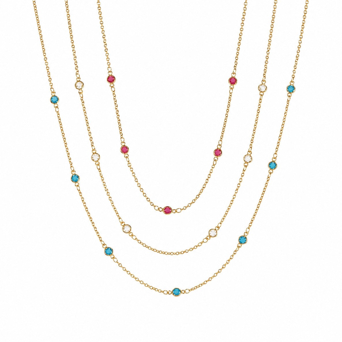 Multicolored Cubic Zirconia Necklace Set