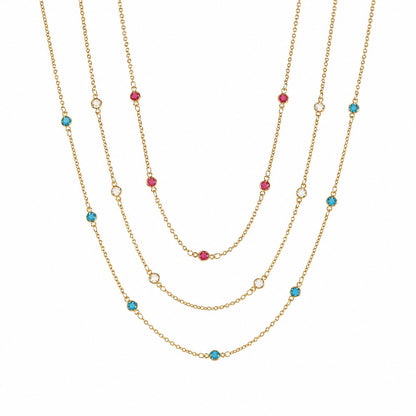 Multicolored Cubic Zirconia Necklace Set