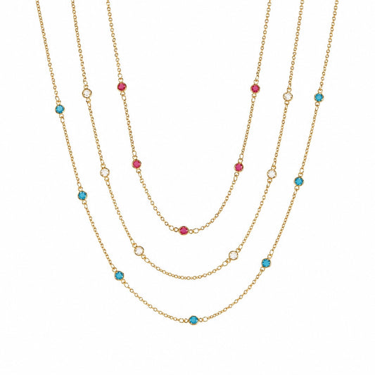 Multicolored Cubic Zirconia Necklace Set