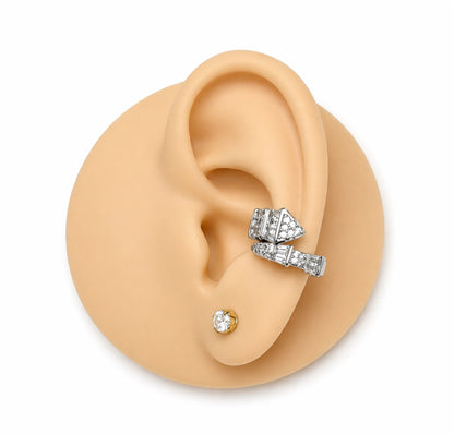 Double Row Baguette Ear Cuff