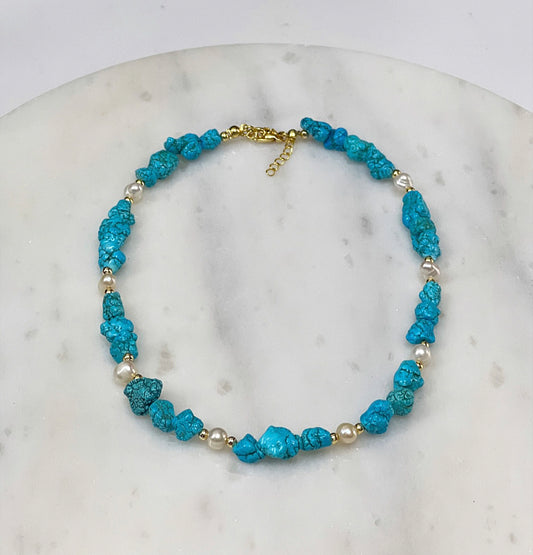 Turquoise Pearl Necklace