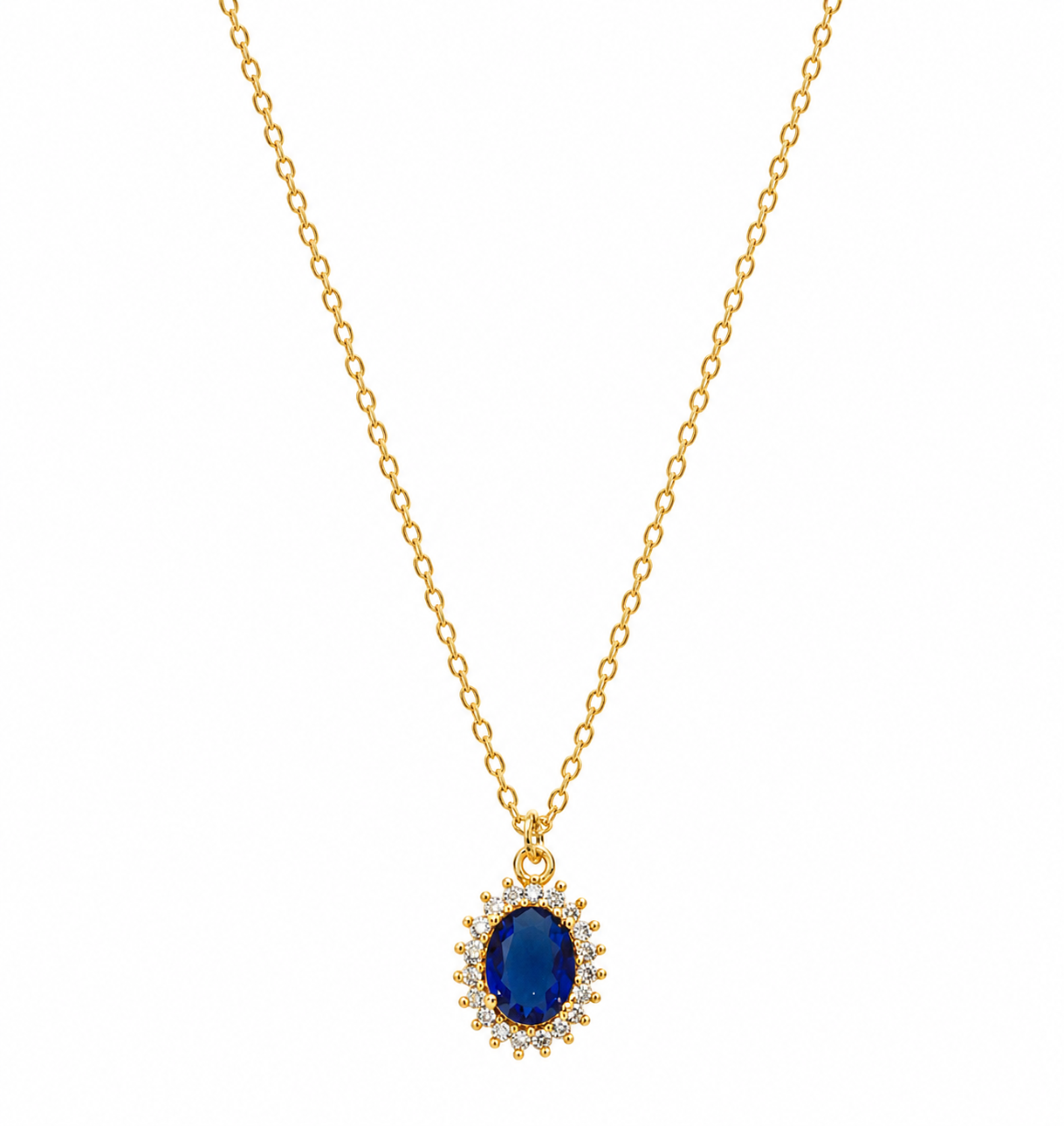 Navy Blue Zircon Necklace