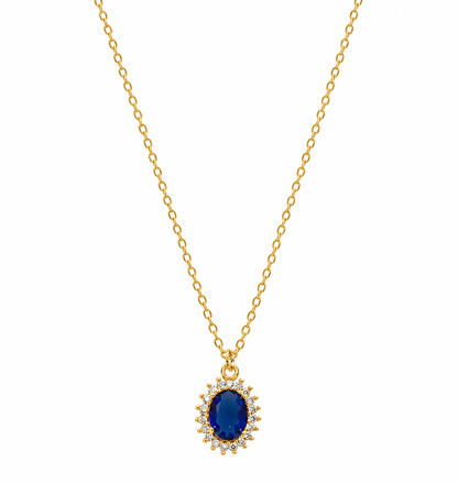 Navy Blue Zircon Necklace