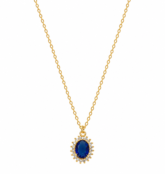 Navy Blue Zircon Necklace