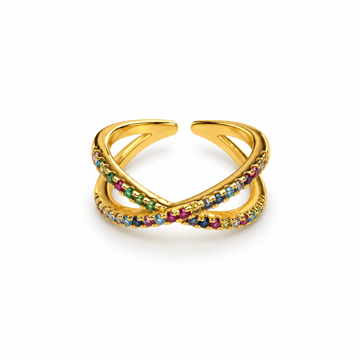 Criss-Cross Zircon Ring
