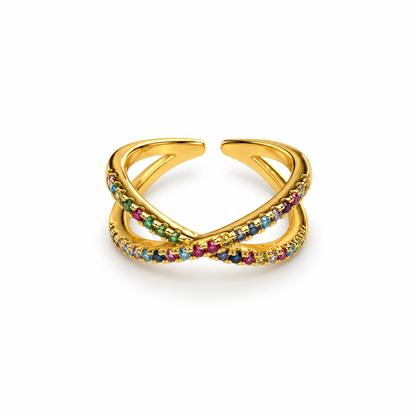 Criss-Cross Zircon Ring