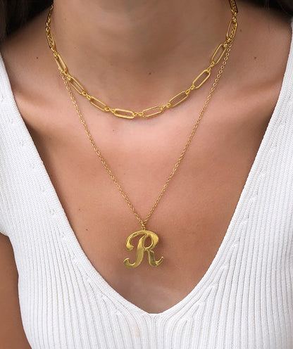 Gold Filled Paperclip Chain Necklace