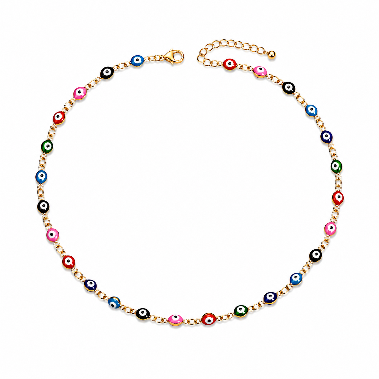 Multicolor Evil Eye Choker